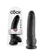 Dildo Realístico C/ Testículos King Cock 9" Preto