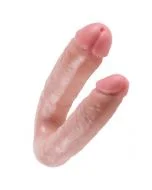 Dildo Duplo Realístico Large Double Trouble King Cock Pele Branca