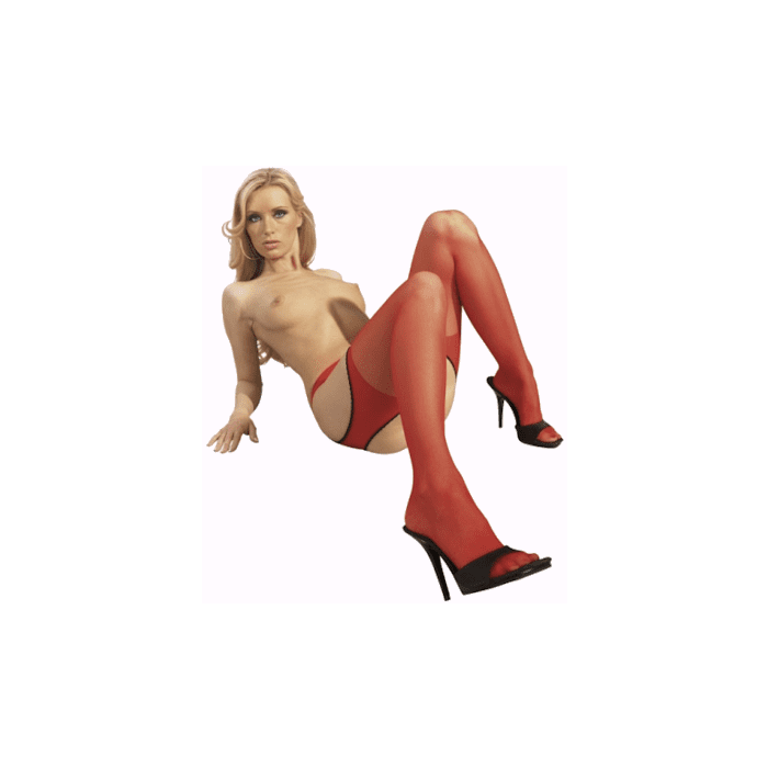 Meias Collants Abertas Vermelhas
