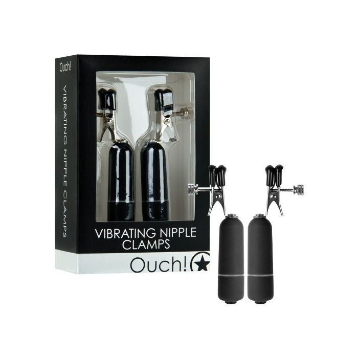 Pinças Vibratórias P/ Mamilos Vibrating Nipple Clamps Pretas