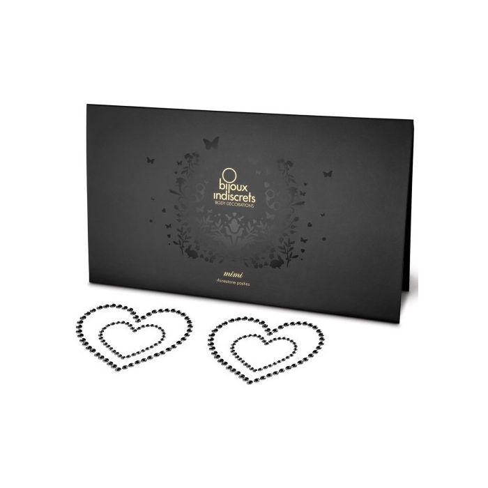 Cobertura Mamilos Mimi Heart Bijoux Indiscrets Pretos Caixa