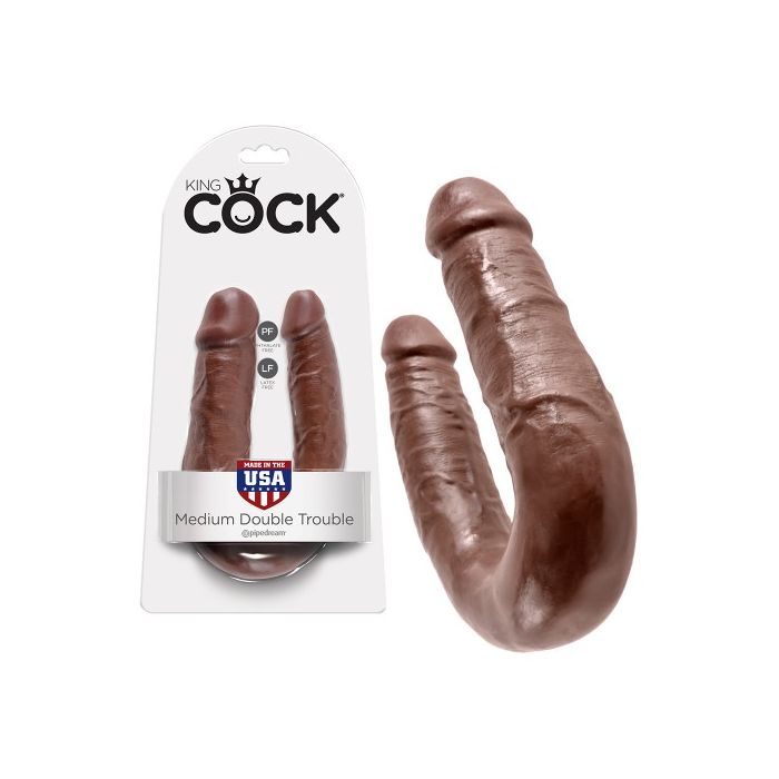 Dildo Duplo Realístico Medium Double Trouble King Cock Mulato