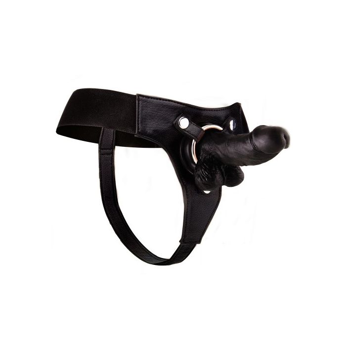 Strap On Realista de Couro Ouch! 6 Polegadas Preto 1