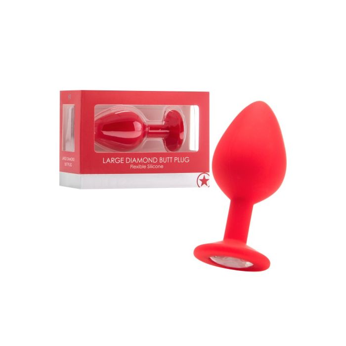 Plug Anal Diamond Butt Plug Largo Vermelho