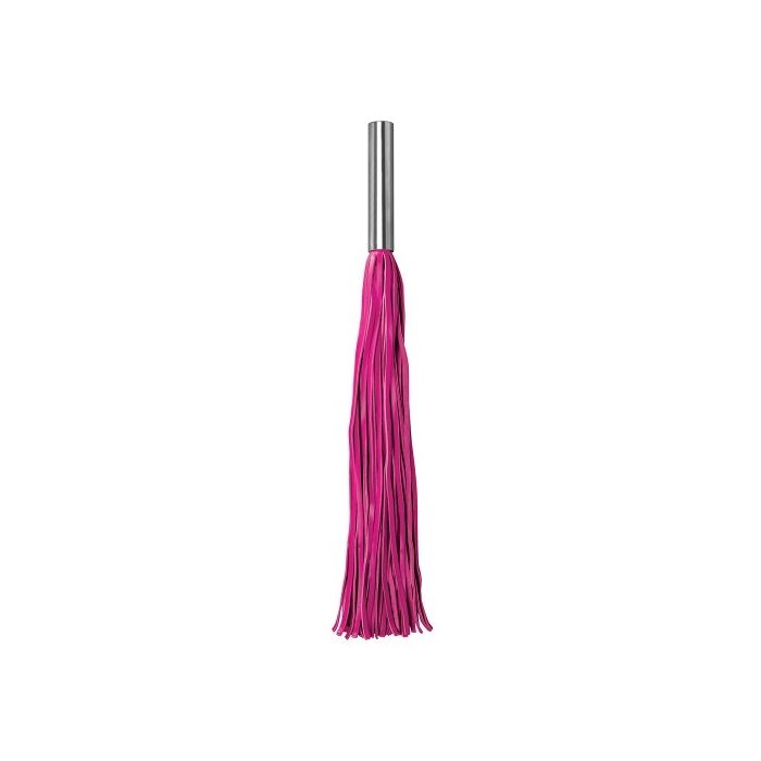 Chicote Ouch! Leather Whip Metal Rosa