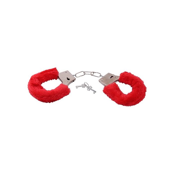 Algemas C/ Peluche BestSeller Furry Handcuffs Vermelhas