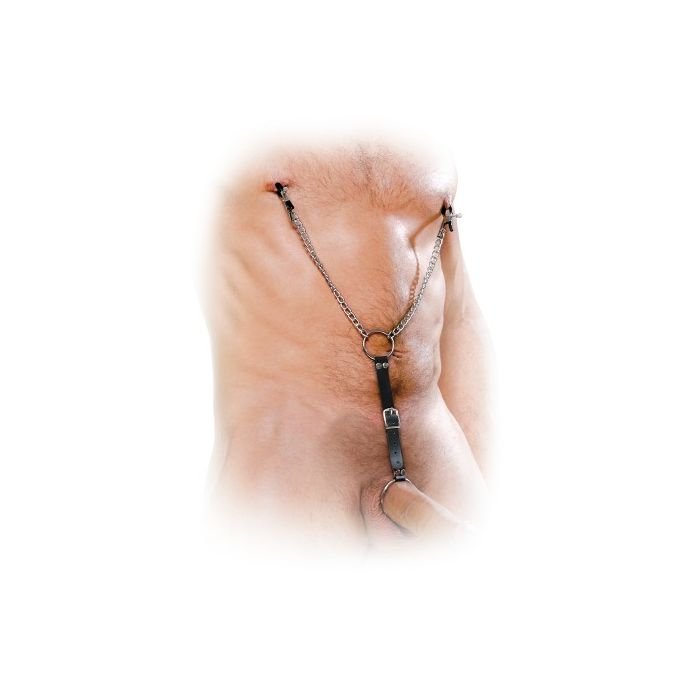 Conjunto de Pinças P/ Mamilos e Anel P/ Pénis Nipple Clamps & Cockring Fetish Fantasy Series