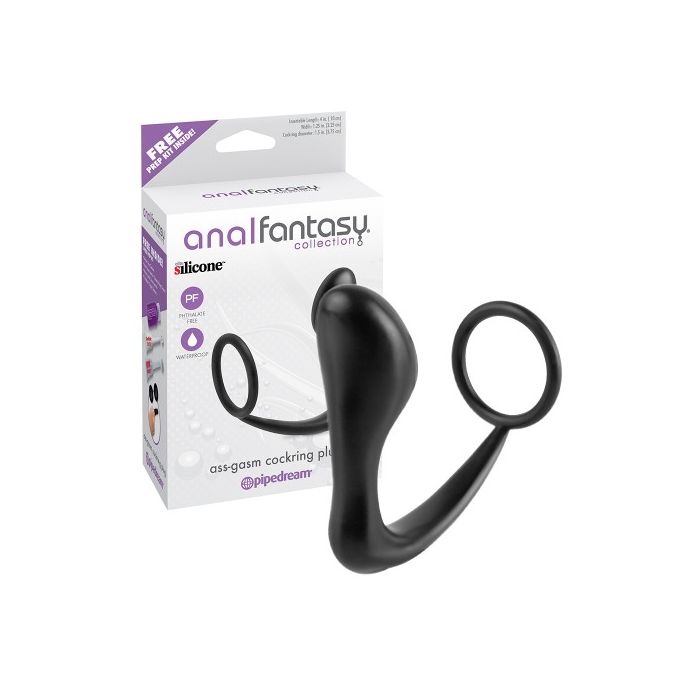 Plug C/ Anel Ass Gasm Cockring Plug Anal Fantasy Conjunto