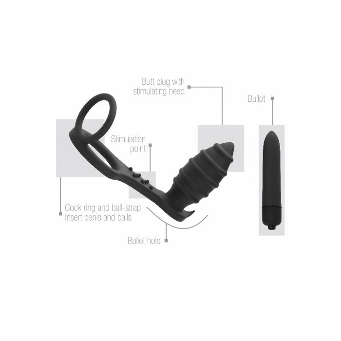 Plug Anal + Anel Sono Preto Nº55 2