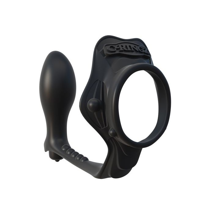 Plug Anal C/ Anel Fantasy C-Ringz Rock Hard Ass-Gasm Preto