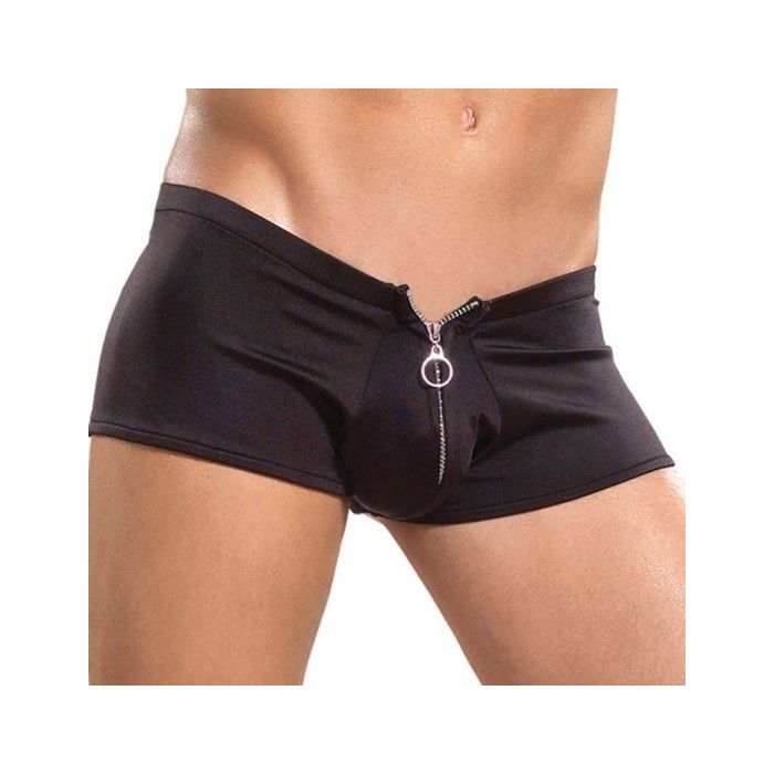 Boxer C/ Fecho Male Power Zipper Short Preto Frente Aróx