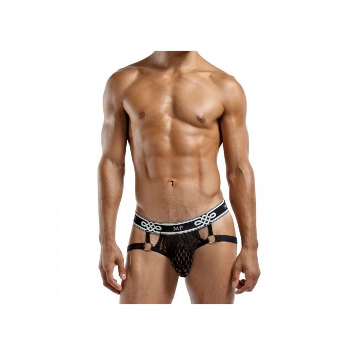 Slip Jock Ring Peep Show Male Power Preto Frente Apróx