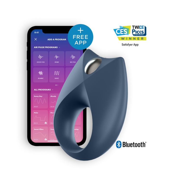 Anel Vibratório Recarregável C/ APP e Bluetooth Royal One Ring Satisfyer Azul