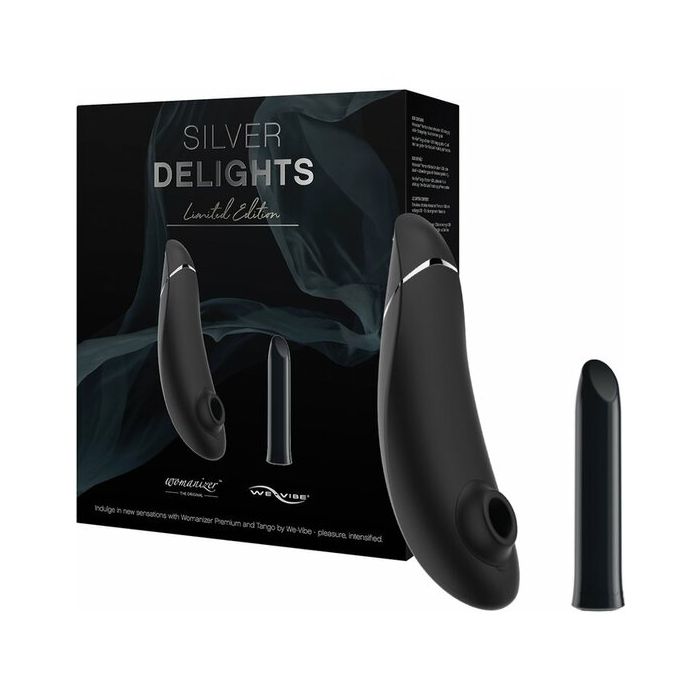 Estimulador Clítoris Recarregável We Vibe Tango Womanizer Premium Silver Delights Collection Conjunto