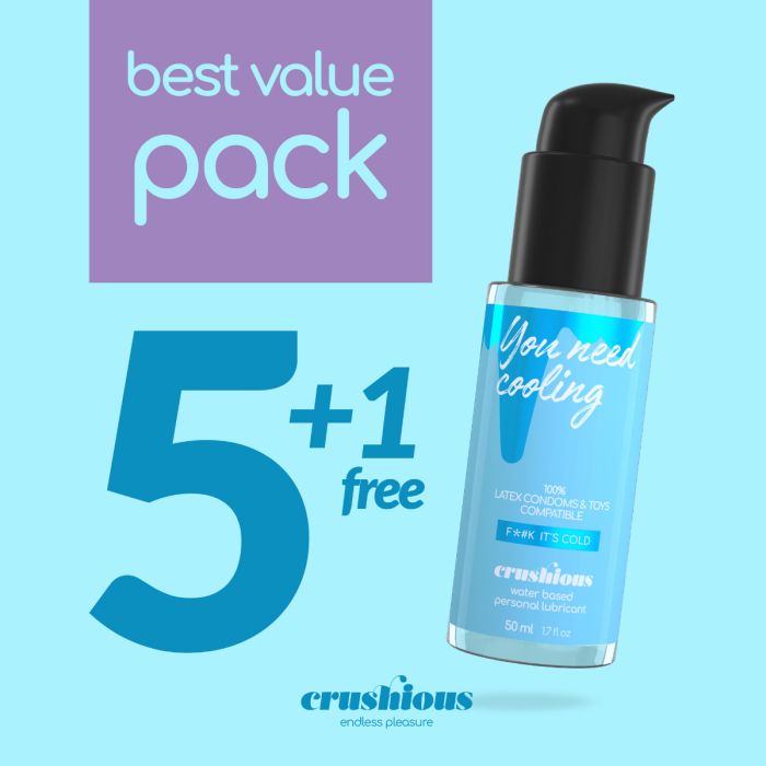 Pack de Lubrificantes à Base de Água Crushious Efeito Frio (5 X 50 ml) + 1 Grátis