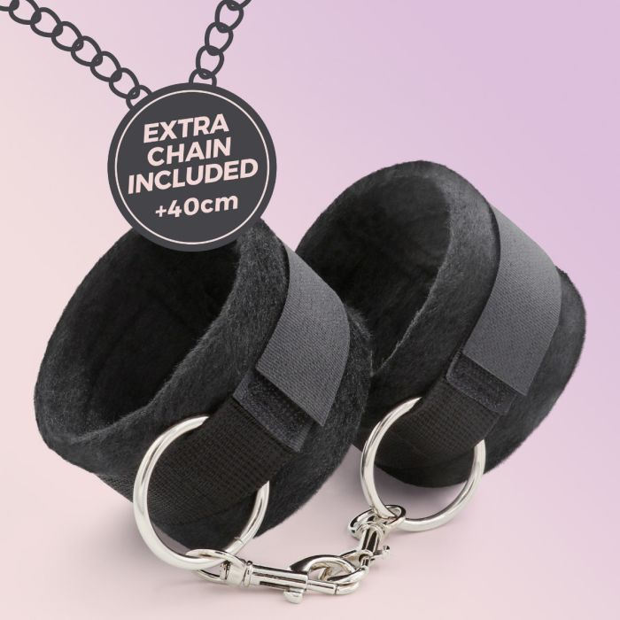 Algemas de Velcro Touch Love C/ Corrente de 40cm Extra Crushious Pretas