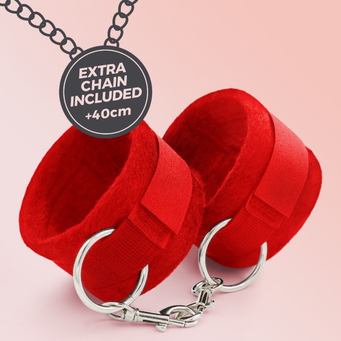 Algemas de Velcro Touch Love C/ Corrente de 40cm Extra Crushious Vermelhas