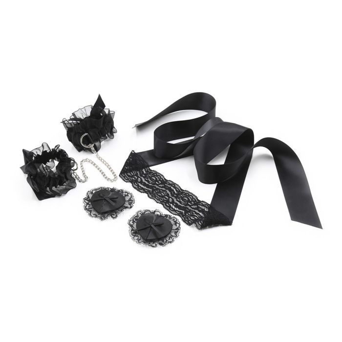 Conjunto de Renda Preta Lace Me Up Crushious