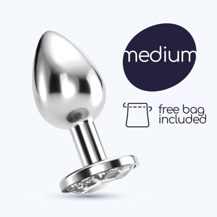 Plug Anal Joia Bijou Transparente Médio Crushious C/ Bolsa Aveludada Grátis Promo