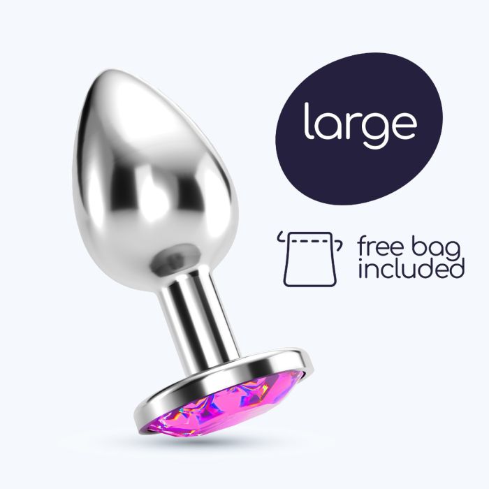 Plug Anal Joia Bijou Rosa Grande Crushious C/ Bolsa Aveludada Grátis Promo
