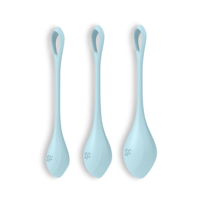Conjunto de 3 Bolas Kegel Yoni Power 2 Satisfyer Azuis