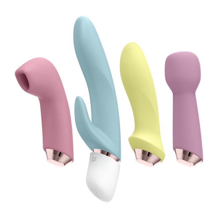 Conjunto de Vibradores Fabulous Four Satisfyer Base Rosa