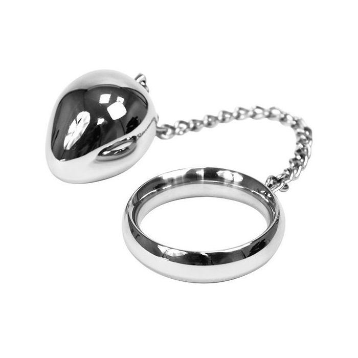 Anel + Plug Anal Metal Hard 40mm e Chain Bead