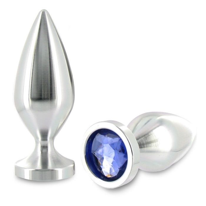 Plug Anal Metal Hard Plug Diamond Azul Cristal Grande