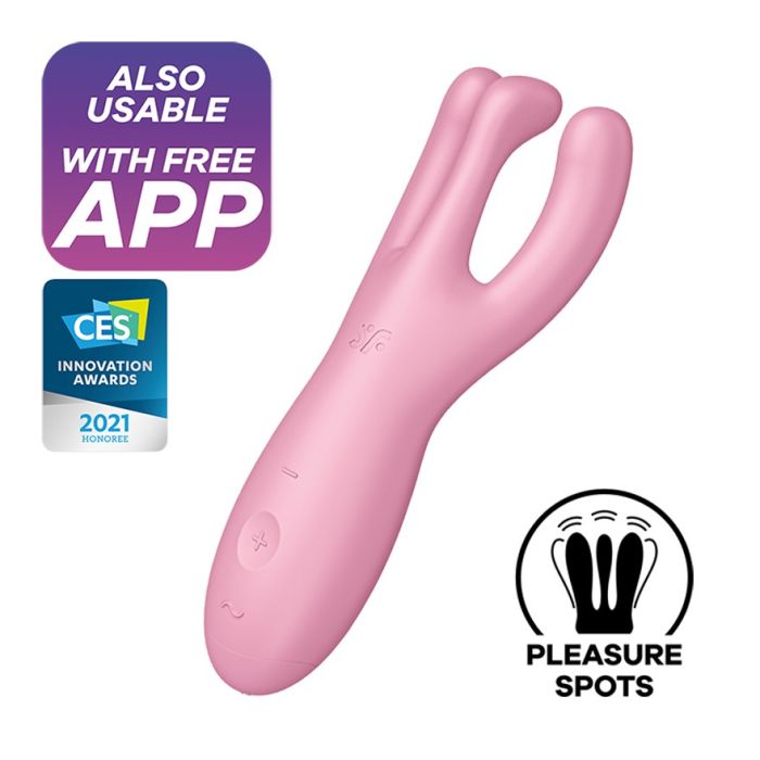 Vibrador Recarregável Satisfyer Threesome 4 C/ APP Rosa