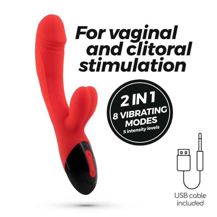 Vibrador Recarregável C/ Estimulador de Clitóris Dare Dong Rabbit Vibrator Crushious