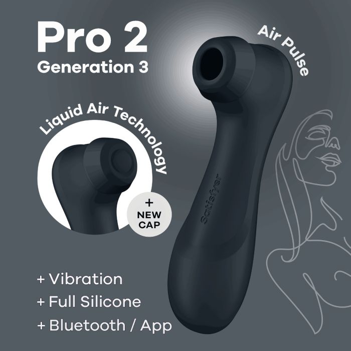 Estimulador Recarregável Clítoris Satisfyer Pro Gen 3 C/ APP Connect Preto