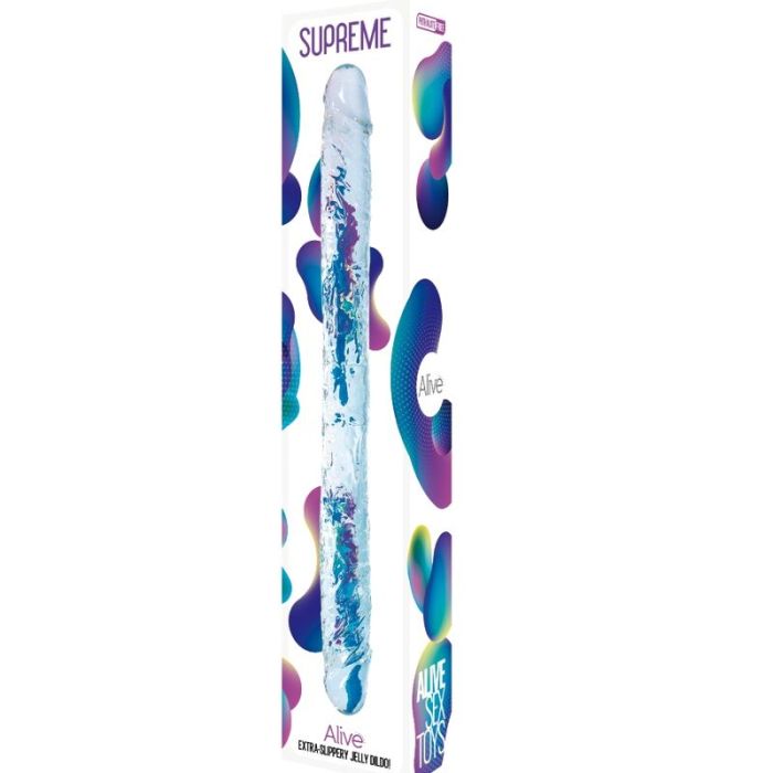 Dildo Duplo Alive Supreme Extra-Slippery Jelly Dildo Caixa