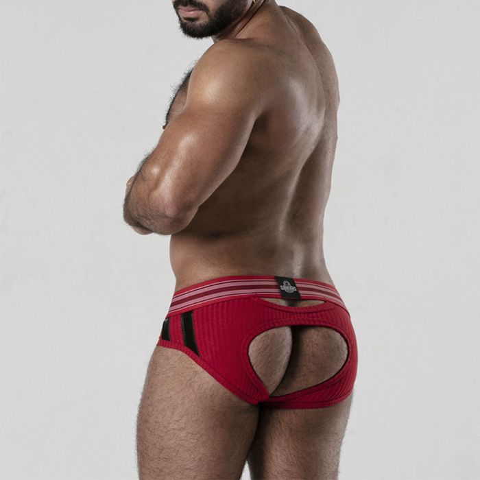 Cueca Backroom Bottomless Locker Gear Vermelha Trás