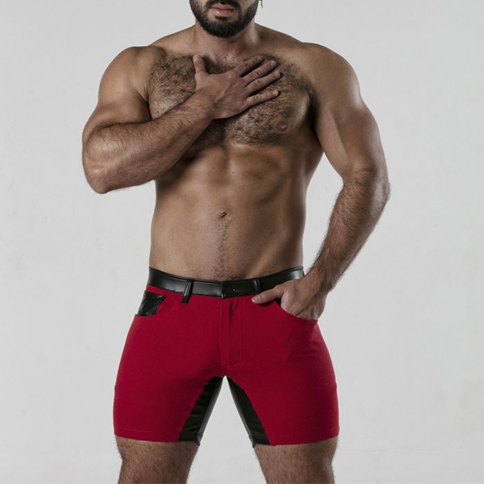 Calção Peneira 5 Pocket Chap Short Locker Gear Vermelho Frente