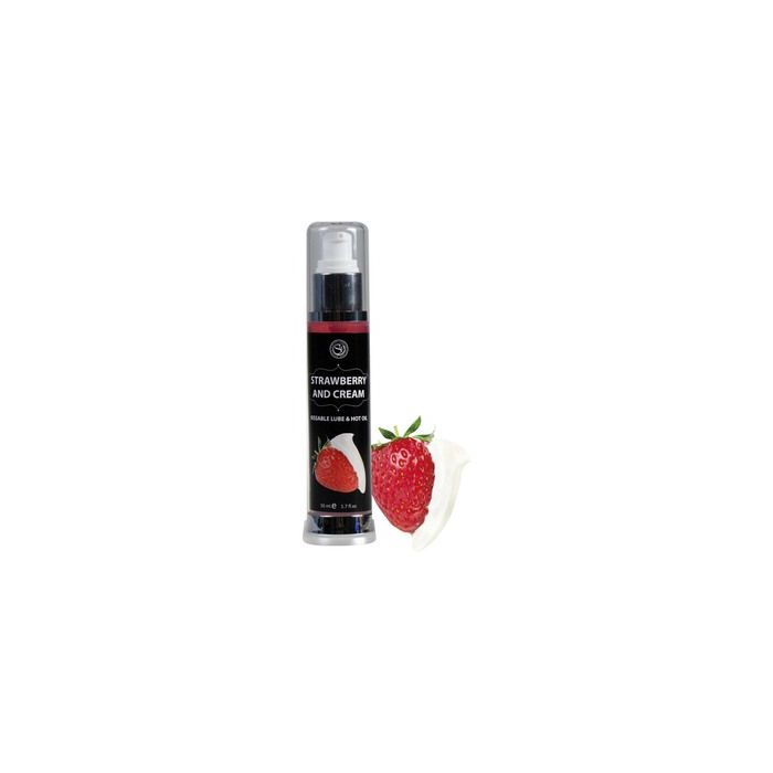 Lubrificante e Óleo de Massagem à Base de Água Secret Play Morango & Chantili (50 ml)