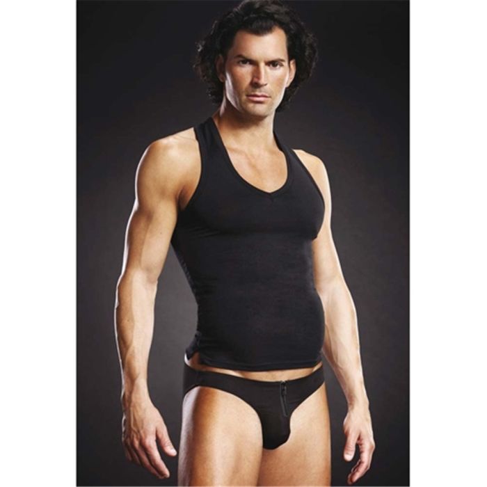 Tank Top Performance Microfiber V-Neck Preta