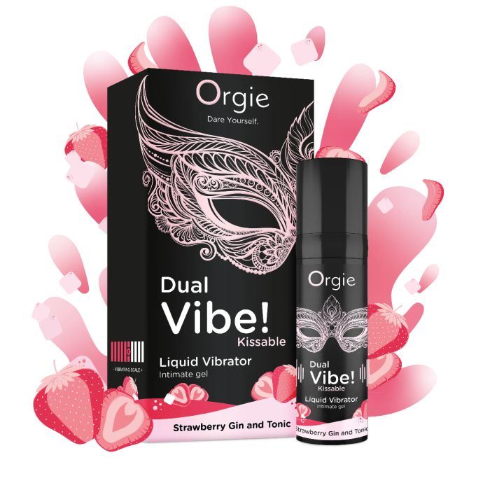 Vibrador Liquido Estimulante Unisexo Orgie Dual Vibe! Liquid Vibrator Gin Tónico de Morango (15 ml)