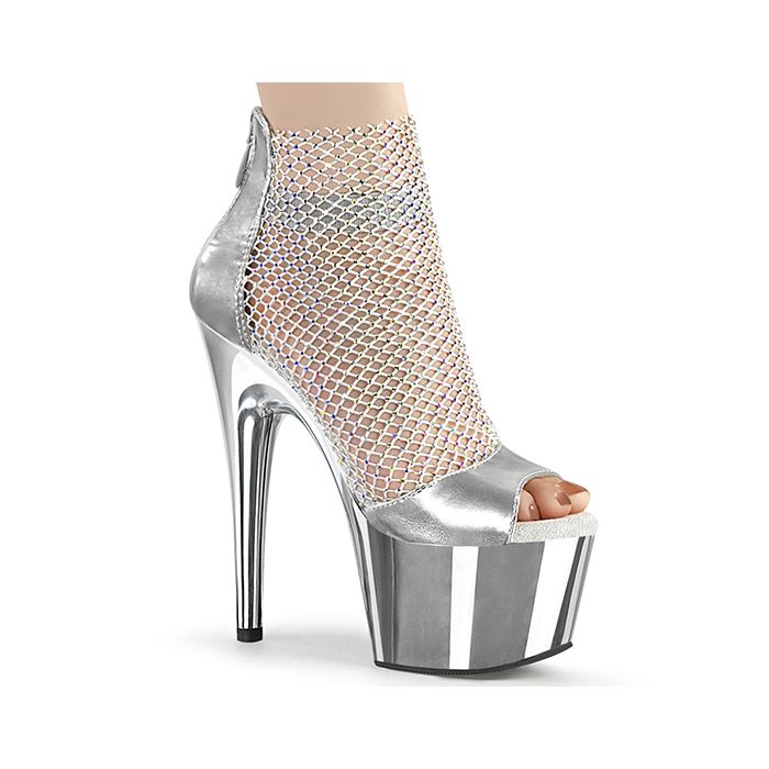 Sandália Pleaser Adore 765 Prateado