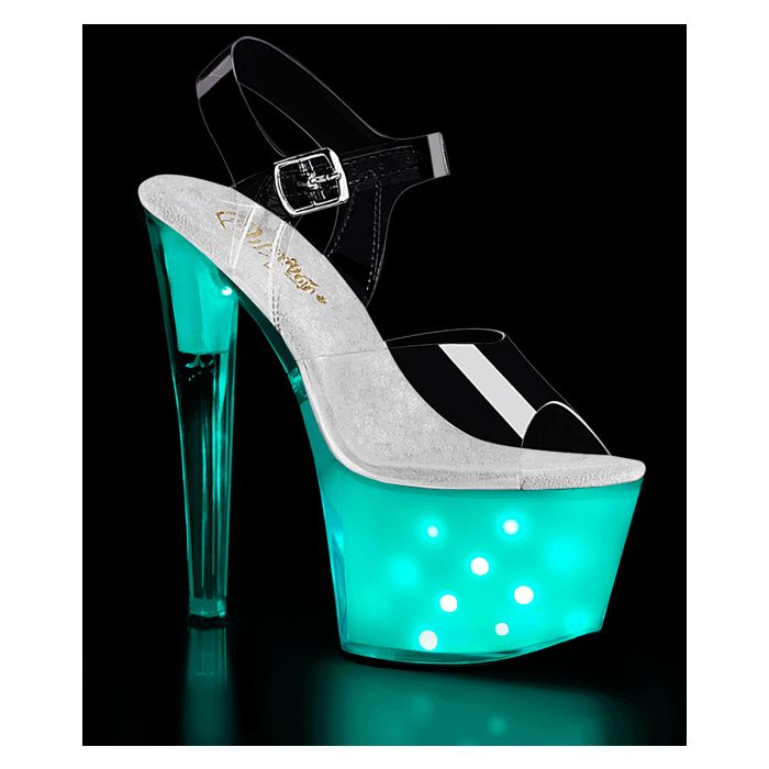 Sandália Pleaser Echolite 708 Branca & Transparente