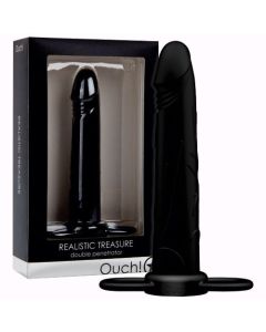 Dildo Dupla Penetração Realistic Treasure Preto