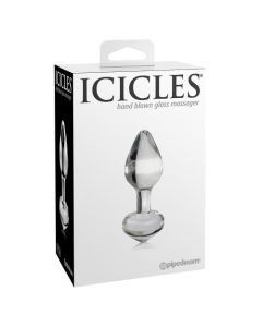 Plug Anal Vidro Icicles Transparente Caixa
