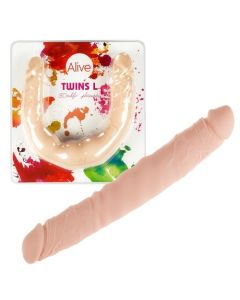 Dildo Duplo Realístico Alive Twins L Branco