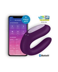 Vibrador Recarregável Satisfyer Double Joy C/ APP Roxo