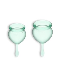 Conjunto de 2 Copos Menstruais Satisfyer Feel Good Verde Claro