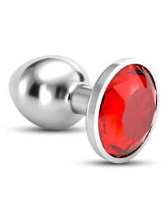 Plug Anal Joia Bijou Vermelho Médio Crushious C/ Bolsa Aveludada Grátis 1