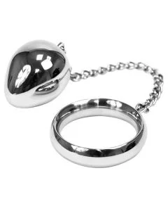 Anel + Plug Anal Metal Hard 45mm e Chain Bead