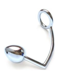 Anel C/ Plug Anal Metal Hard Cock Ring With Anal Bead 50mm