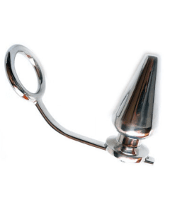 Anel C/ Plug Anal Metal Hard Cock Ring With Plug Anal 45 X 50 mm