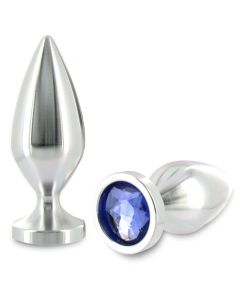 Plug Anal Metal Hard Plug Diamond Azul Cristal Pequeno