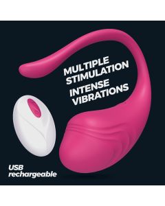Ovo Vibratório Recarregável C/ Comando Tamago Crushious Rosa